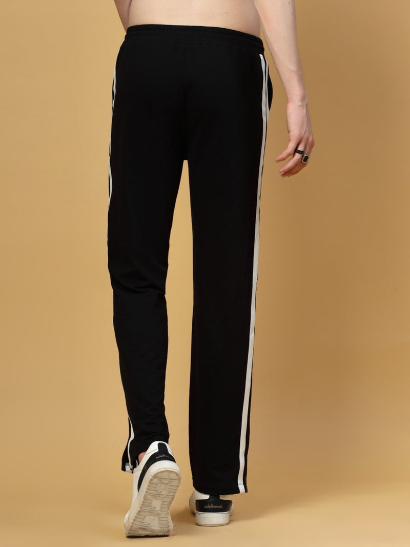 فلاينوف بنطلون رياضي أسود بخطوط بقصة فضفاضة - Image 3